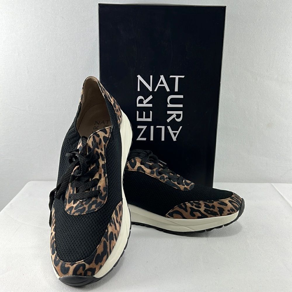 Naturalizer Black Sneakers with Leopard Print Accents